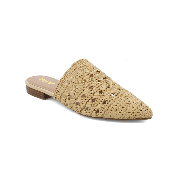 靴 HONEY MI HONEY ribbon square mule JANY - NATURAL – MIA Shoes