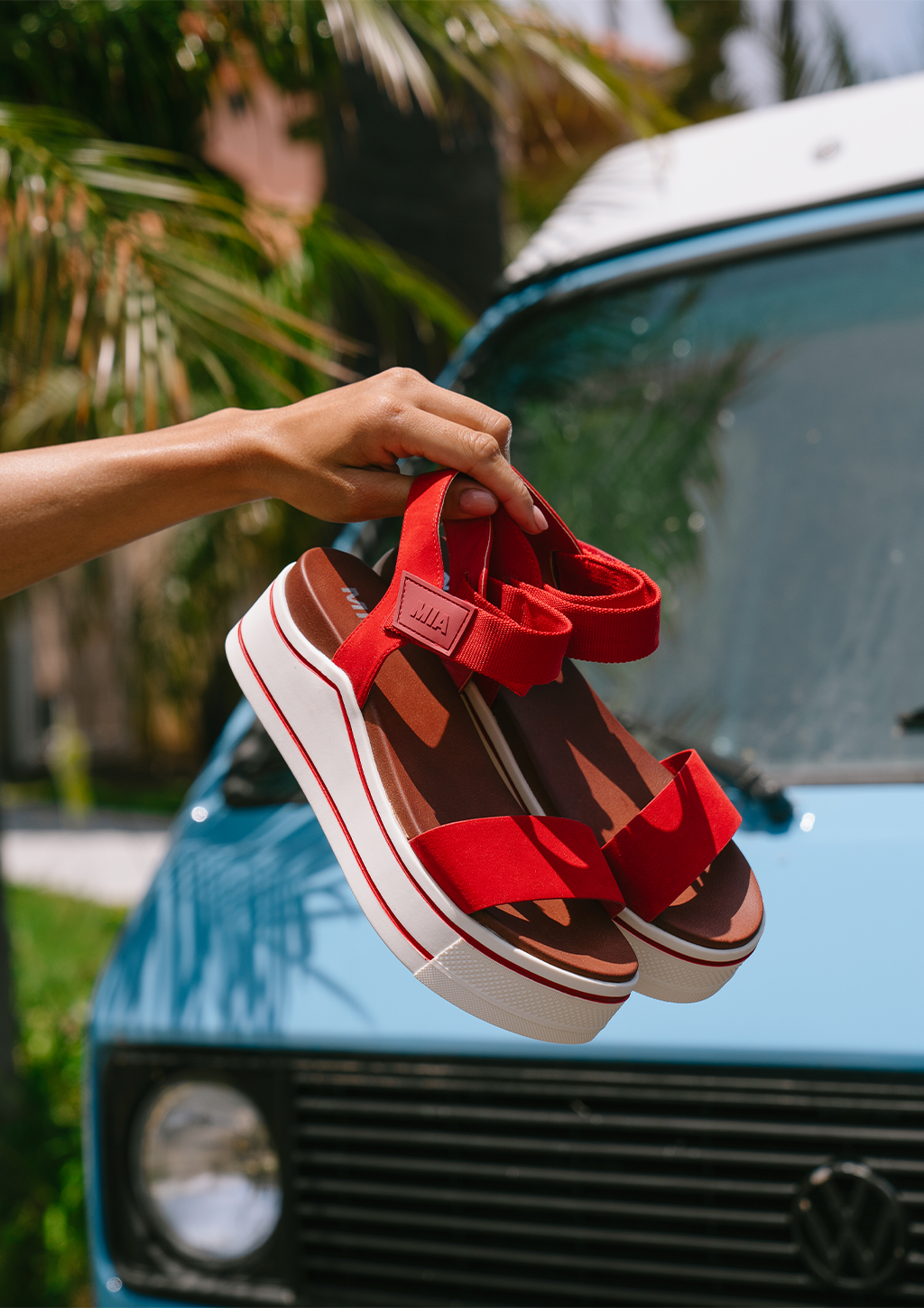 Mia red sandals discount